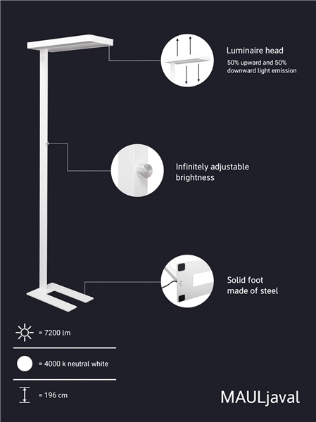 Een Vloerlamp LED javal dimbaar wit koop je bij Meubels and More