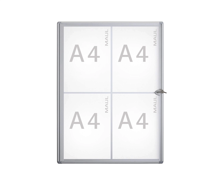 Een Vitrine voor binnen extraslim 4xA4 aluminium koop je bij Meubels and More