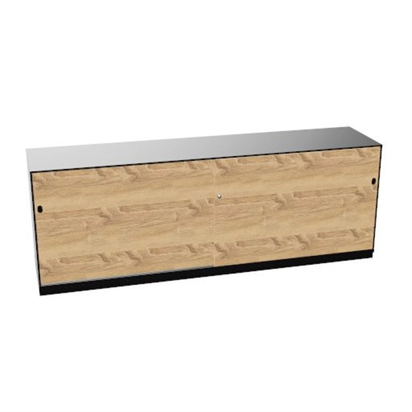 Een Schuifdeurkast 2-store zwart 200x72cm met 2 legborden deuren hout Bardolino eiken koop je bij Meubels and More