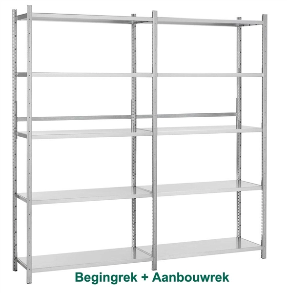 Een Magazijnstelling gegalvaniseerde basisrek 220x100x41 koop je bij Meubels and More