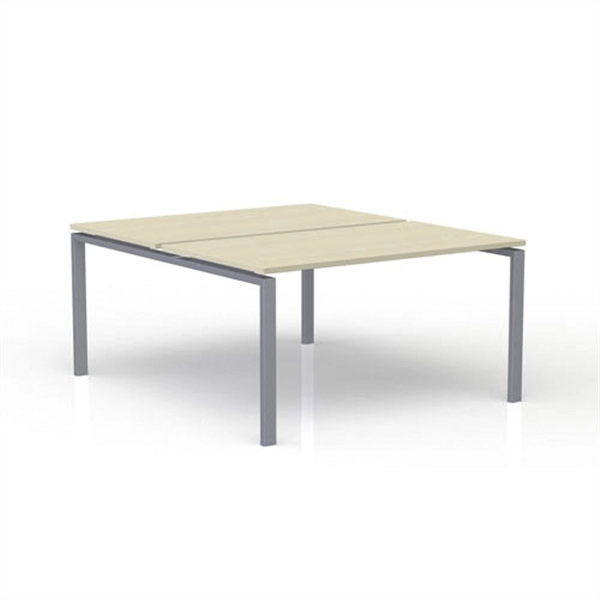 Een Bench bureau Connect met 2 melamine bladen en vaste bridge poten metaal koop je bij Meubels and More