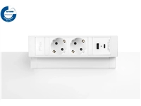 Een Powerdesk opbouw 2 stopcontacten , 1 USB-A en 1 USB-C in wit of zwart koop je bij Meubels and More