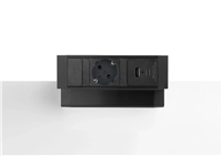 Een Powerdesk opbouw 1 stopcontact, USB-A en USB-C in wit of zwart koop je bij Meubels and More