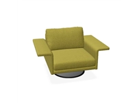 Fauteuil Mabel stof Camira Xtreme op ronde voet