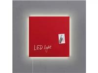 Een Glas-magneetbord Artverum LED light 480x480x15 rood koop je bij Meubels and More