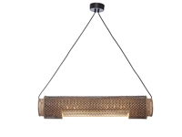 Een Hanglamp Bhutan bamboe cilinder 85x18cm zwart naturel koop je bij Meubels and More