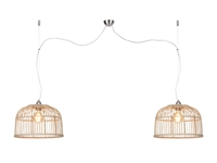 Een Hanglamp Borneo bamboe rond dia.42xh.32cm dubbel kap naturel S koop je bij Meubels and More