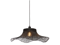 Een Hanglamp Ibiza bamboe wavy dia.65xh.20cm zwart L koop je bij Meubels and More