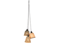 Een Hanglamp Kalimantan 3-kap bamboe dia.17xh.16cm zwart naturel koop je bij Meubels and More