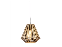 Een Hanglamp Merapi bamboe diamond 30xh.30cm zwart naturel koop je bij Meubels and More