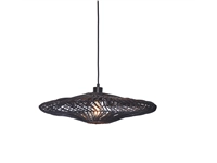 Een Hanglamp Zanzibar L rotan plat dia.55xh.14cm zwart koop je bij Meubels and More