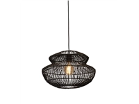 Een Hanglamp Zanzibar rotan rond dia.40xh.30cm zwart koop je bij Meubels and More