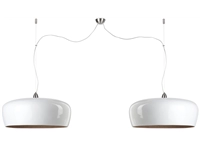 Een Hanglamp bamboe Hanoi dubbel rond dia.60xh.25cm 2-kaps hangsysteem wit koop je bij Meubels and More