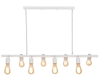 Een Hanglamp ijzer Miami 8-arm l.105xb.28cm verstelbaar wit koop je bij Meubels and More