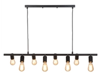 Een Hanglamp ijzer Miami 8-arm l.105xb.28cm verstelbaar zwart koop je bij Meubels and More