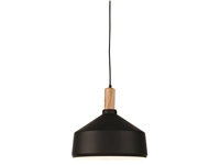 Een Hanglamp ijzer hout Melbourne dia.35xh.34cm zwart naturel L koop je bij Meubels and More