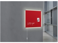 Een Glas-magneetbord Artverum LED light 480x480x15 rood koop je bij Meubels and More