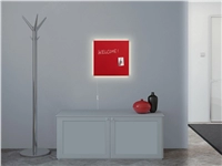 Een Glas-magneetbord Artverum LED light 480x480x15 rood koop je bij Meubels and More