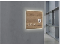 Een Glas-magneetbord Artverum LED 480x480x15 Natural Wood koop je bij Meubels and More