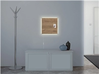 Een Glas-magneetbord Artverum LED 480x480x15 Natural Wood koop je bij Meubels and More