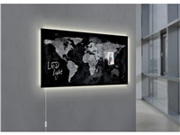 Een Glas-magneetbord Artverum LED 910x460x15 wereldkaart koop je bij Meubels and More