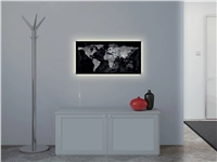 Een Glas-magneetbord Artverum LED 910x460x15 wereldkaart koop je bij Meubels and More