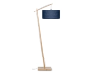 Een Vloerlamp Andes bamboe h.176cm kap 47x23cm eco linnen blue denim koop je bij Meubels and More