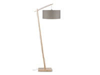 Een Vloerlamp Andes bamboe h.176cm kap 47x23cm eco linnen donker koop je bij Meubels and More