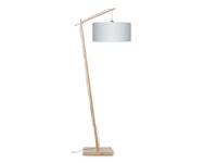 Een Vloerlamp Andes bamboe h.176cm kap 47x23cm eco linnen lichtgrijs koop je bij Meubels and More