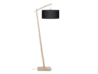 Een Vloerlamp Andes bamboe h.176cm kap 47x23cm eco linnen zwart koop je bij Meubels and More