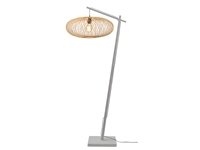 Een Vloerlamp Cango L bamboe wit h.176cm kap 60x25cm naturel koop je bij Meubels and More