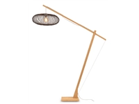 Een Vloerlamp Cango bamboe nat.h.207cm kap 60x25cm zwart koop je bij Meubels and More