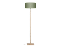 Een Vloerlamp Fuji bamboe h.167cm kap 47x23cm eco linnen groen forest koop je bij Meubels and More