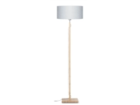 Een Vloerlamp Fuji bamboe h.167cm kap 47x23cm eco linnen lichtgrijs koop je bij Meubels and More