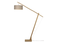 Een Vloerlamp Montblanc bamboe h.207 kap 47x23cm eco linnen donker koop je bij Meubels and More