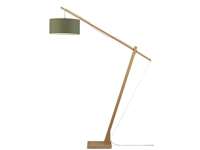 Een Vloerlamp Montblanc bamboe h.207 kap 47x23cm eco linnen groen forest koop je bij Meubels and More