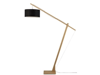 Een Vloerlamp Montblanc bamboe h.207 kap 47x23cm eco linnen zwart koop je bij Meubels and More