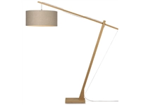 Een Vloerlamp Montblanc bamboe h.207 kap 60x30cm eco linnen donker koop je bij Meubels and More