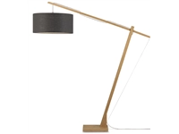 Een Vloerlamp Montblanc bamboe h.207 kap 60x30cm eco linnen donkergrijs koop je bij Meubels and More