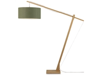 Een Vloerlamp Montblanc bamboe h.207 kap 60x30cm eco linnen groen forest koop je bij Meubels and More