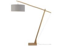 Een Vloerlamp Montblanc bamboe h.207 kap 60x30cm eco linnen lichtgrijs koop je bij Meubels and More