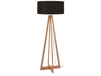 Een Vloerlamp bamboe 4-poot Everest h.158cm kap 60x30cm linnen zwart koop je bij Meubels and More