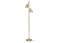 Een Vloerlamp ijzer Bremen 2-kap h.162x45cm kap 18x15cm goud koop je bij Meubels and More