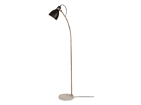 Een Vloerlamp ijzer cement voet Denver b.37xh.145cm kap rond dia.15xh.21cm zwart koop je bij Meubels and More