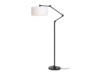 Een Vloerlamp ijzer stof Amsterdam h.190cm kap 47x23cm wit koop je bij Meubels and More