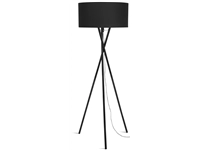 Een Vloerlamp ijzer zwart 3-poot Hampton h.150cm kap 60x30cm zwart koop je bij Meubels and More