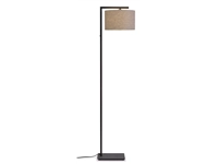 Een Vloerlamp ijzer zwart Boston h.160cm kap 32x20cm donker linnen koop je bij Meubels and More