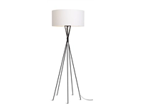 Een Vloerlamp ijzer zwart Lima h.172cm kap 60x30cm wit koop je bij Meubels and More