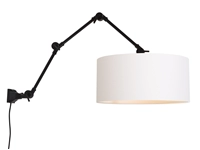 Een Wand- hanglamp ijzer stof Amsterdam h.85cm kap 47x23cm wit L koop je bij Meubels and More