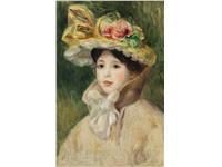 Een Wanddecoratie Lady with Hat by Pierre Auguste Renoir 98x148cm Forex met blanke lijst koop je bij Meubels and More